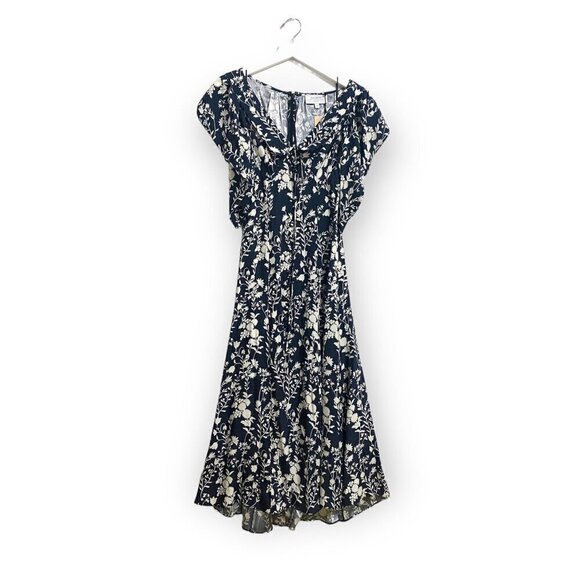 La Ligne Midi Dress, Flora dress, Silk, Size 0, Blue/Cream, New with tag - Picture 3 of 15